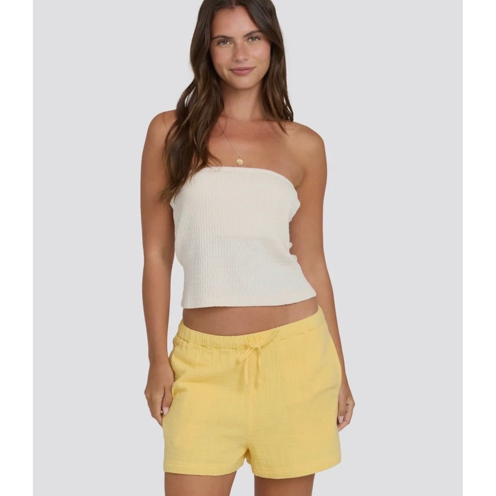BILLABONG Wanderer Woven Shorts Yellow Size L Beach Resortwear 100% Cotton